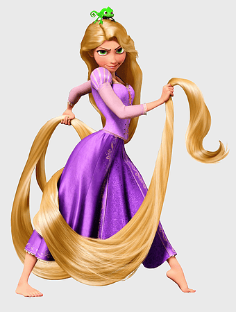 Rapunzel Disney character, Tangled animated film, blonde Rapunzel doll, female Disney princess, fantasy cartoon figure, animated fairy tale princess, magical long-haired character