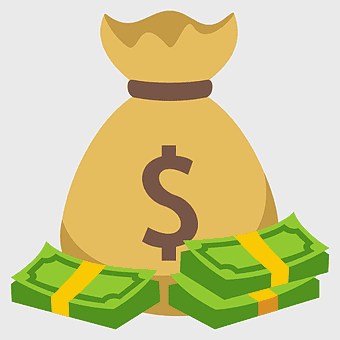 money bag emoji, dollar sign symbol, green banknotes, Emojipedia money illustration, financial wealth icon, cash bundle image, wealth accumulation graphic