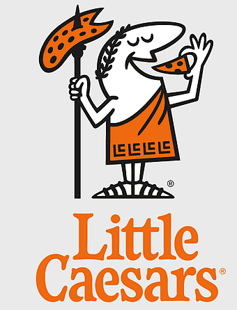 Little Caesars Pizza, HD logo, pizza slice mascot, ancient Roman character, branding icon, fast food chain, iconic restaurant logo, high-definition design, png