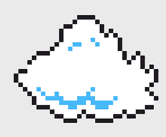 Mario Bros pixel art cloud, Super Mario Bros 3 artwork, Nintendo Entertainment System graphic, lakitu cloud design, retro gaming art, 8-bit cloud illustration, mario series visual elements