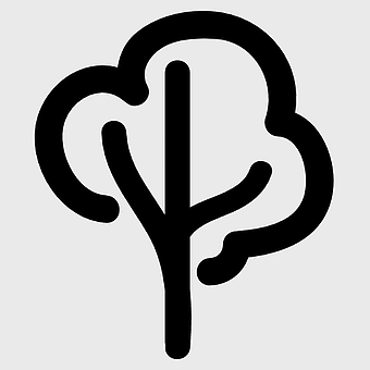 tree computer icons, cartoon tree icon, black and white tree symbol, tree shape illustration, nature icon design, simple tree graphic, branch icon art