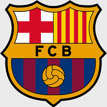 FC Barcelona logo, yellow symbol, football icons, Barcelona artwork, team emblem, sports crest, club insignia