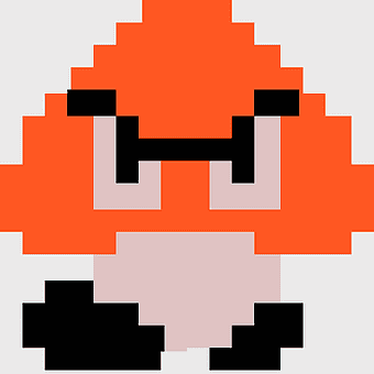 Mario Bros 8-bit sprite, Luigi and Goomba pixel art, Super Mario retro characters, Nintendo Entertainment System icons, classic video game graphics, pixelated hero figures, vintage gaming symbols