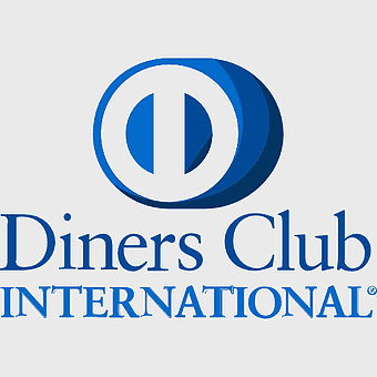 Diners Club International logo, blue text sign, Leesport Diner branding, international organization emblem, credit card company symbol, financial services icon, dining and travel membership