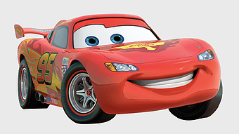 Lightning McQueen, Pixar Cars character, sports car design, vehicle exterior, animated car art, racing vehicle illustration, cartoon car iconography