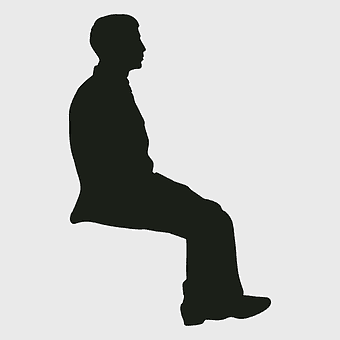 man sitting silhouette, sitting man illustration, physical fitness posture, human behavior seated, seated posture analysis, seated figure design, seated individual outline
