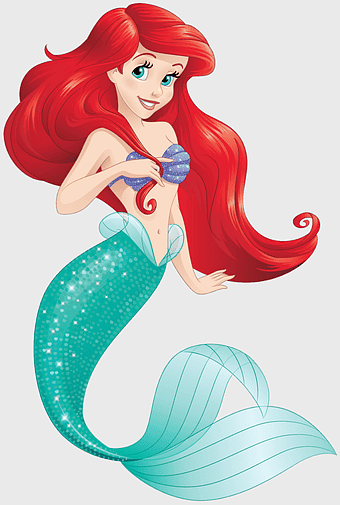 Disney Princess Ariel, mermaid tail illustration, The Little Mermaid character, Disney cartoon art, mythical sea creature, fairy tale heroines, underwater fantasy art