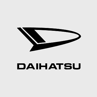 Daihatsu Charade logo, black and white car emblem, Daihatsu brand symbol, automobile factory logo, Japanese car manufacturer, vehicle branding design, automotive industry iconography