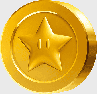 New Super Mario Bros. 2 coin, New Super Mario Bros. U gold coin, Mario Bros game currency, Super Mario Bros star coin, video game collectibles, gaming rewards, digital treasure items