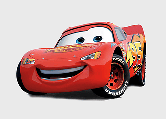 Lightning McQueen, cartoon car, race car, red sports car, animated vehicle, Pixar character, car-themed birthday