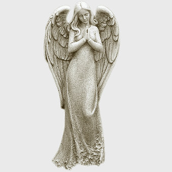 praying angel statue, stone carving angel, guardian angel figurine, tall angel sculpture, celestial being art, divine figure ornament, spiritual garden decor