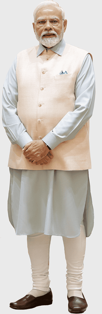 Narendra Modi, Indian Prime Minister, traditional attire, formal portrait, political leader, national figure, cultural representation, png