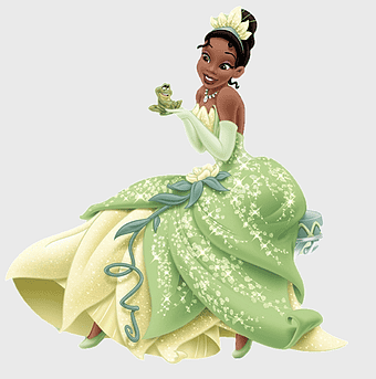 Tiana Princess, Princess and the Frog, Disney Princess Tiana, Tiana with frog, fairy tale princess, enchanted princess, royal green gown