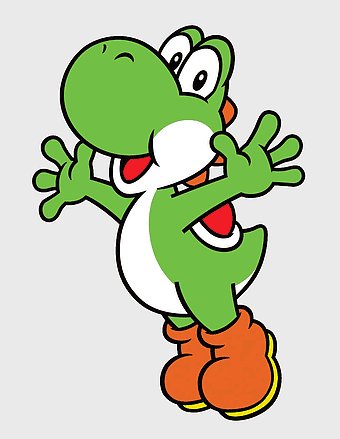 Yoshi character, Super Mario World 2, Nintendo gaming, Mario Bros series, cartoon dinosaur, video game mascot, green dinosaur art