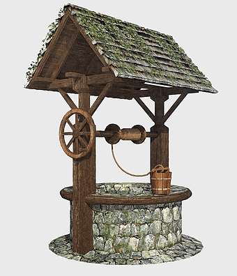 brown water well, wishing well garden, water well pump, irrigation system, rustic well design, vintage water source, outdoor well structure