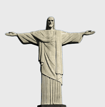 Christ the Redeemer statue, Rio de Janeiro Brazil monument, open arms Jesus sculpture, stone religious figure, iconic world symbol, Corcovado mountain landmark, spiritual art masterpiece