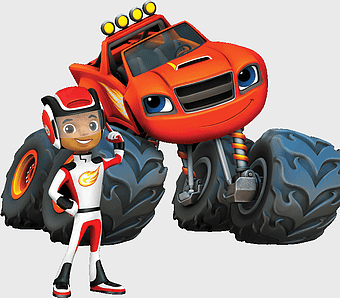 Blaze and the Monster Machines, monster truck cartoon, Blaze character, vehicle animation, kids show characters, animated car designs, toy truck illustration