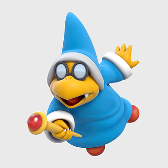 Super Smash Bros for Nintendo 3DS and Wii U, Super Mario Bros figurine, Kamek character, Mario Series toy, Nintendo gaming accessories, video game collectibles, cartoon wizard figure