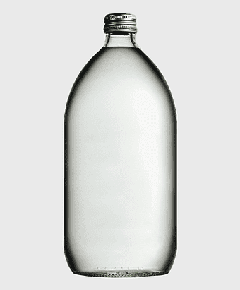 water bottle with metal cap, clear glass drinking bottle, plastic bottle for beverages, bubble-free water container, eco-friendly hydration vessel, minimalist drinkware design, fluid storage