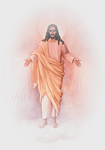 Jesus Christ Divine Mercy, Sacred Heart depiction, Christian robe, fantasy Jesus portrayal, religious iconography, spiritual art, divine