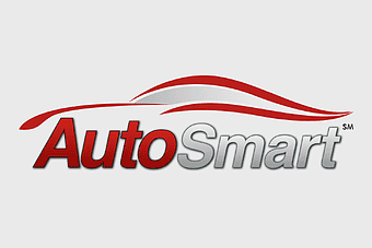 AutoSmart Inc logo, car repair shop branding, automotive service dealership emblem, red and white automotive design, vehicle maintenance logo, smart auto repair solutions, car service icon