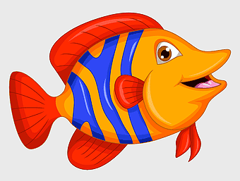 Fish Cartoon, watercolor Painting, orange Fish, sea animals, marine life illustration, underwater creature art, colorful aquatic character