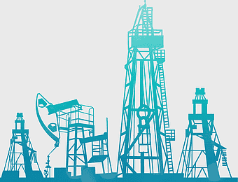 Petroleum Oil platform, Drilling rig illustration, Natural gas extraction, Hand-painted oilfield equipment, Energy industry art, Offshore rig design, Industrial painting techniques