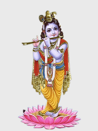 Lord Krishna playing bansuri, bala Krishna figurine, radha Krishna artwork, Hinduism deity illustration, divine lotus flower, spiritual music icon, peacock feather crown