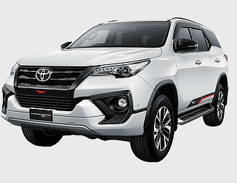 Toyota Fortuner TRD Sportivo, automatic transmission SUV, luxury vehicle exterior, sport utility vehicle design, off-road capable SUV, modern car technology, high-performance Toyota, auto show vehicle display