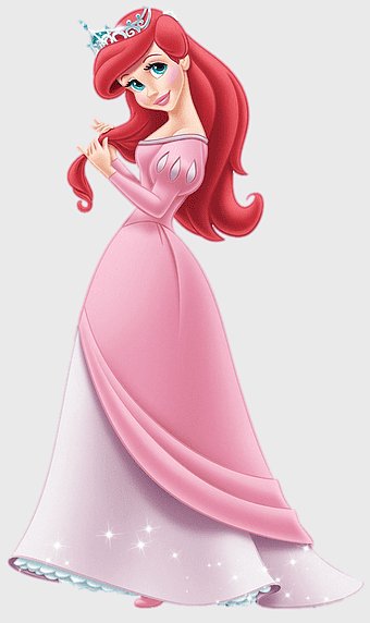 Ariel Disney Princess, The Little Mermaid character, pink princess dress, Ariel figurine, fantasy princess art, royal fairy tale, animated character design