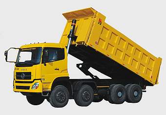 yellow Ford Cargo Dump truck, six-wheel drive dump truck, freight transport vehicle, construction equipment truck, heavy-duty commercial vehicle, industrial transport solution, off-road cargo delivery