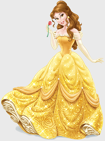 Disney Princess Belle, Beauty and the Beast character, yellow ball gown, enchanted rose, fairytale princess, royal attire, fantasy costume